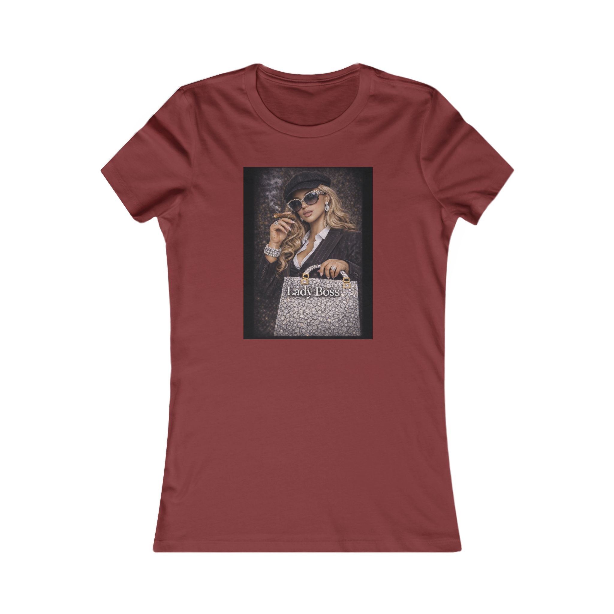 Lady Boss Graphic Tee — Glamorous Fashion Girl with 'Women's Favorite' Handbag
