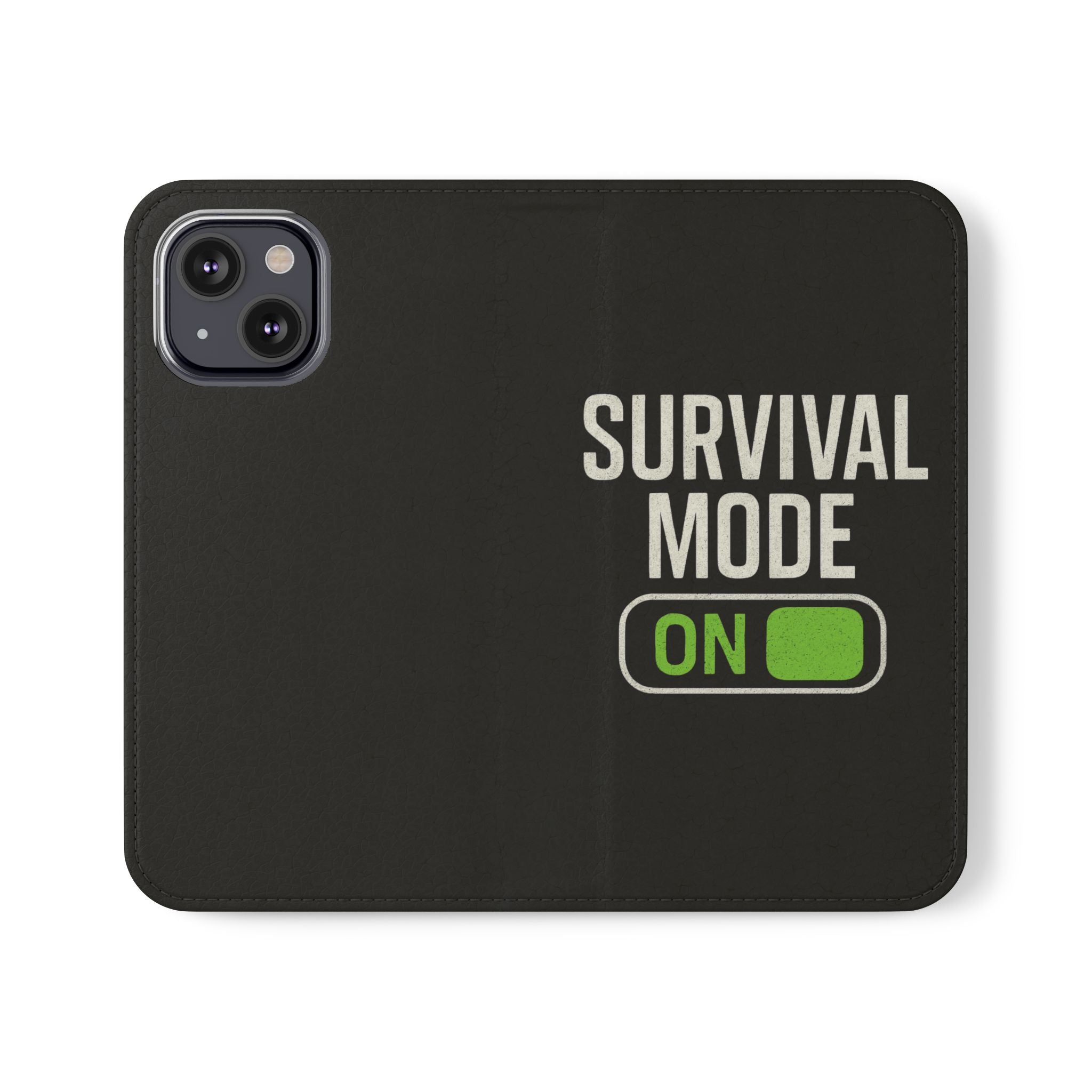 Survival Mode On Flip Phone Case — Wallet Flip Case with 'Survival Mode' Design
