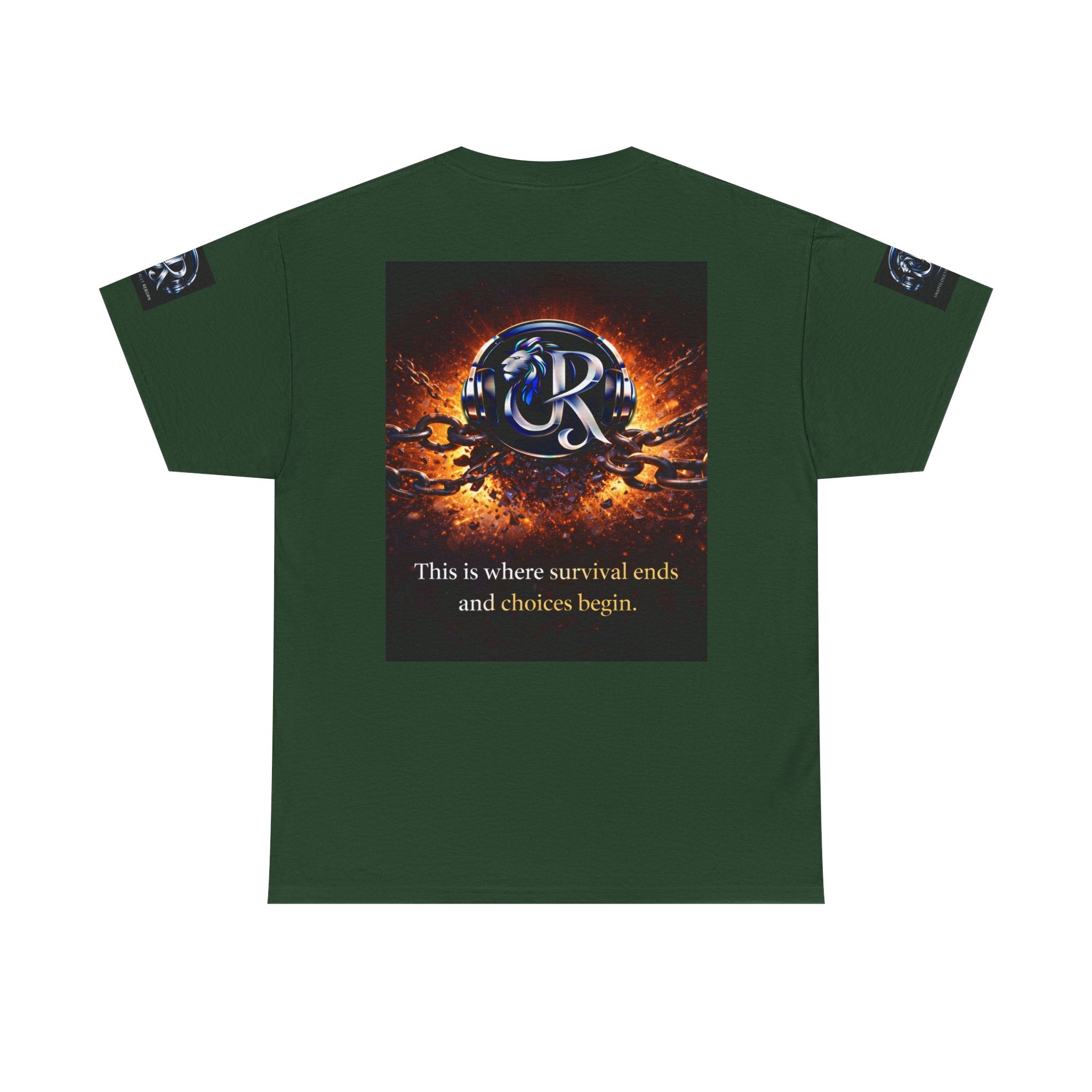 Graphic Tee — 'This is where survival ends and choices begin' Emblem