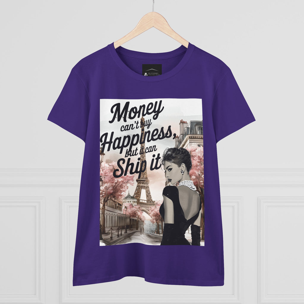 Parisian Audrey Hepburn Tee — "Money Can't Buy Happiness, But I Can Ship It" Women's T‑Shirt