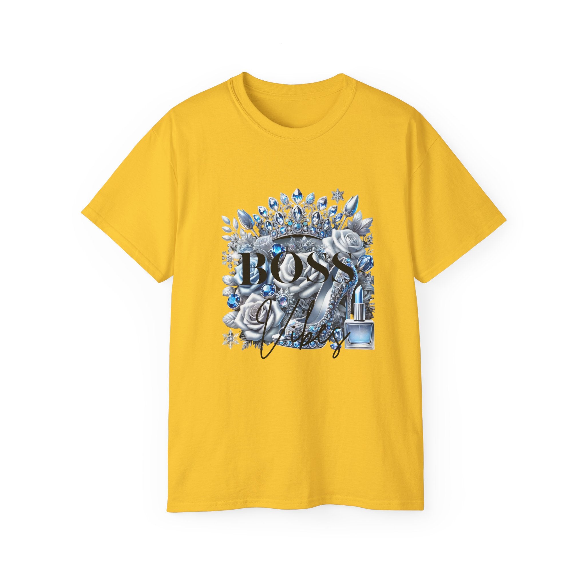 Boss Lady Tee — Women's Empowerment Graphic T‑Shirt (Crown & Roses Design)