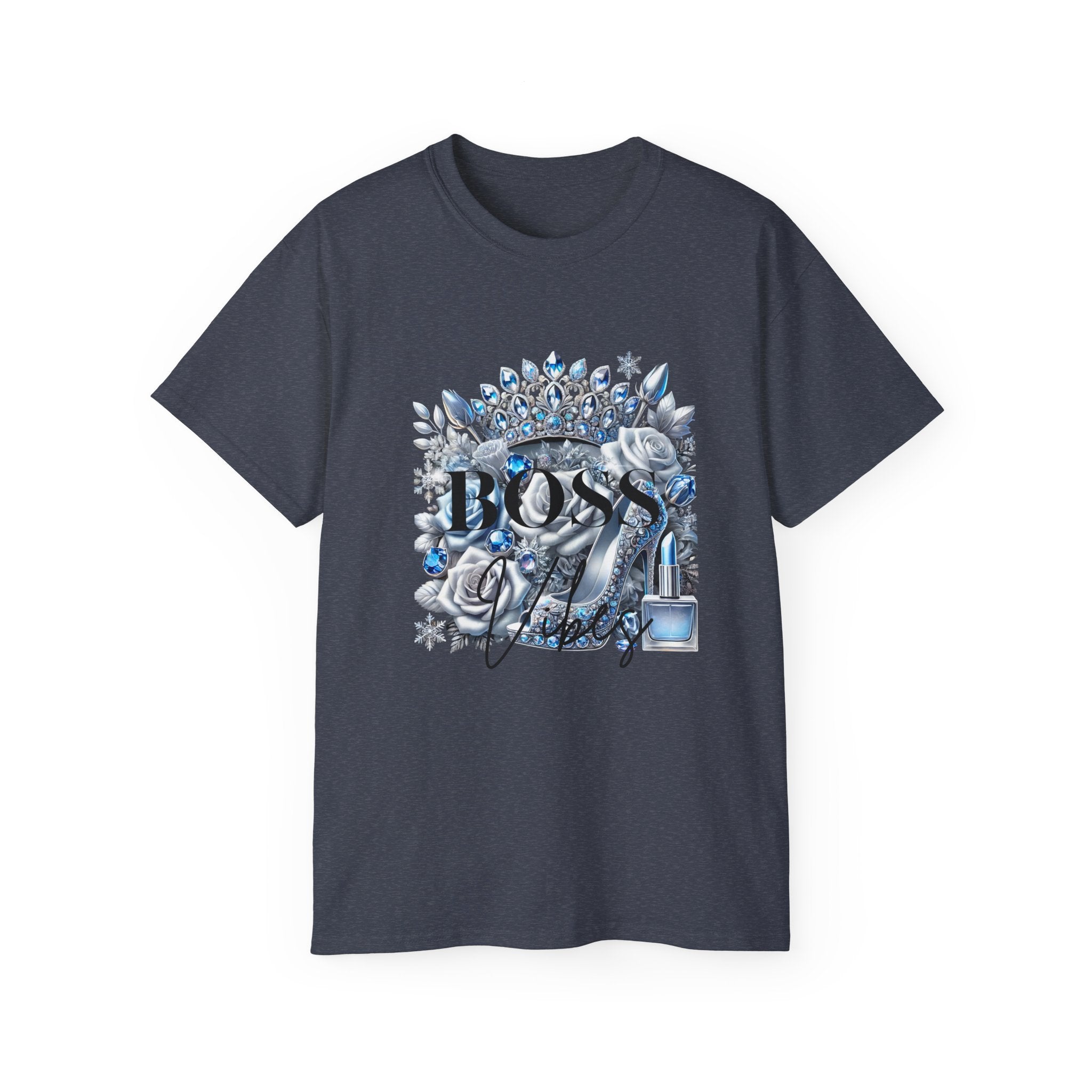 Boss Lady Tee — Women's Empowerment Graphic T‑Shirt (Crown & Roses Design)