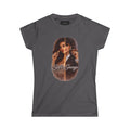 Soft & Savage Women's Tee — Retro Glam Portrait Graphic Shirt