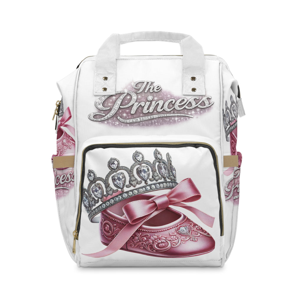 Princess Crown & Pink Shoe Diaper Backpack