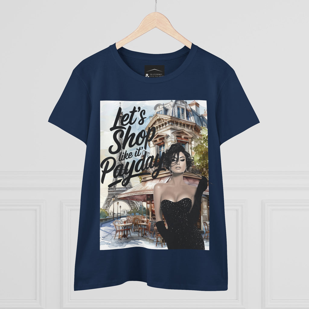 Let’s Shop Like It’s Payday Tee — Retro Chic Women’s Graphic T-Shirt