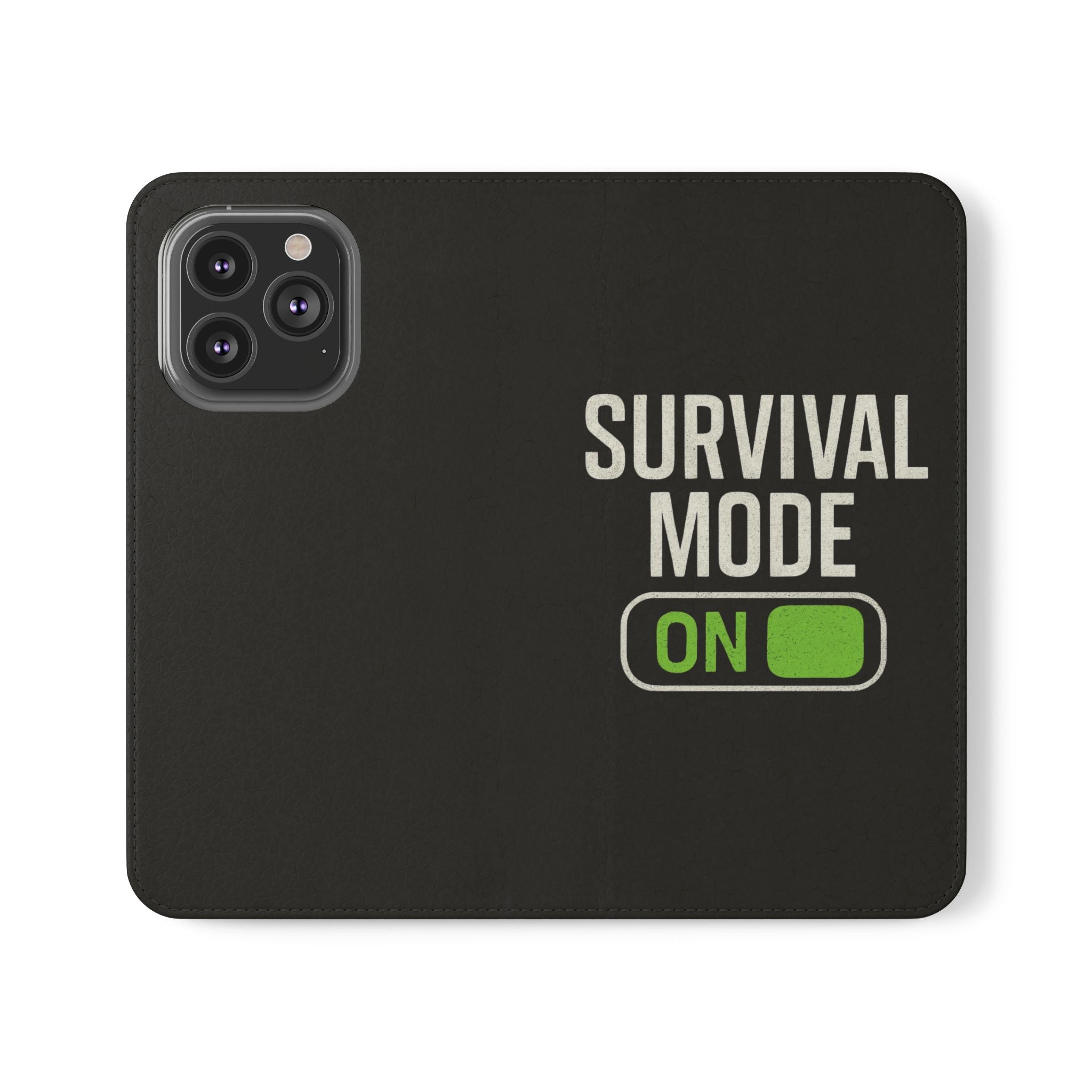 Survival Mode On Flip Phone Case — Wallet Flip Case with 'Survival Mode' Design