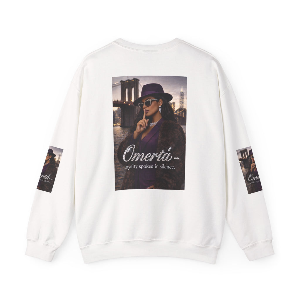 Omertà Crewneck Sweatshirt – Vintage Noir Graphic Crewneck Sale ends 02/15/26