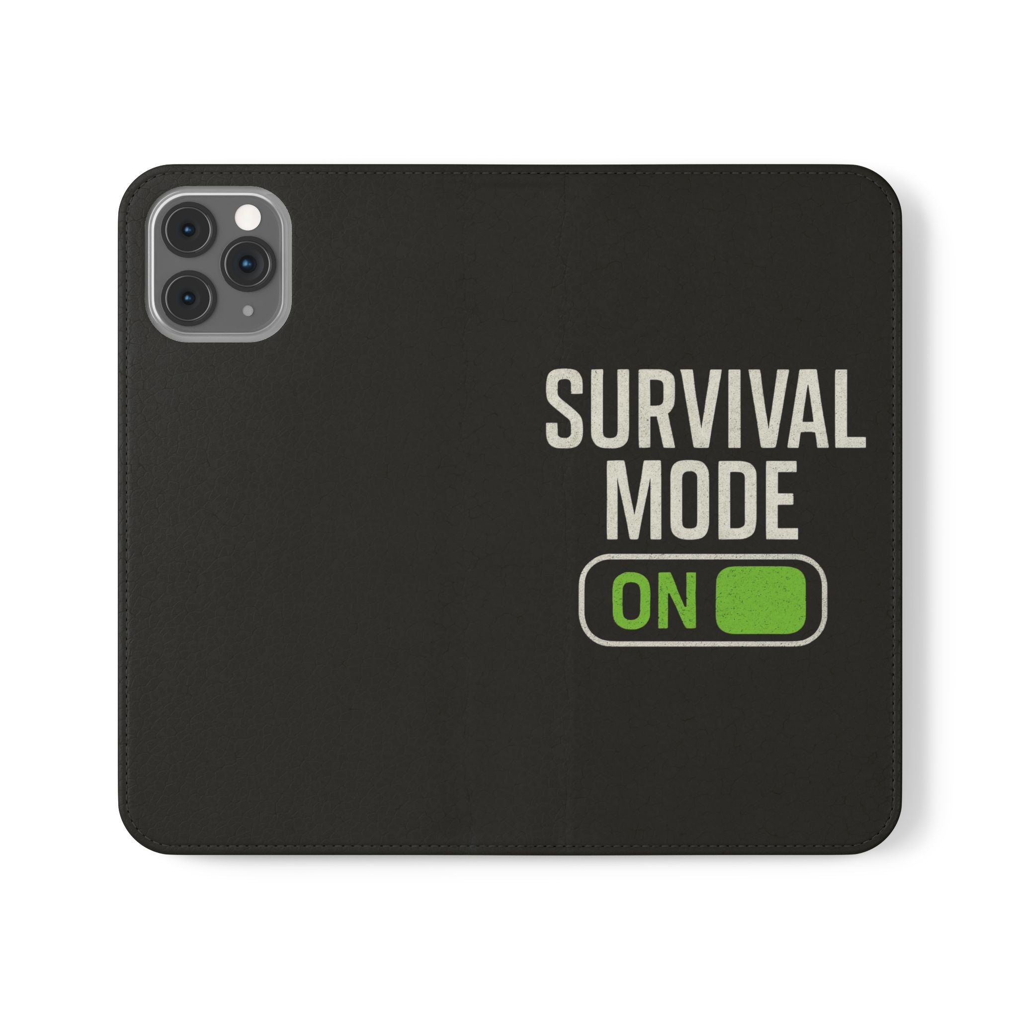 Survival Mode On Flip Phone Case — Wallet Flip Case with 'Survival Mode' Design