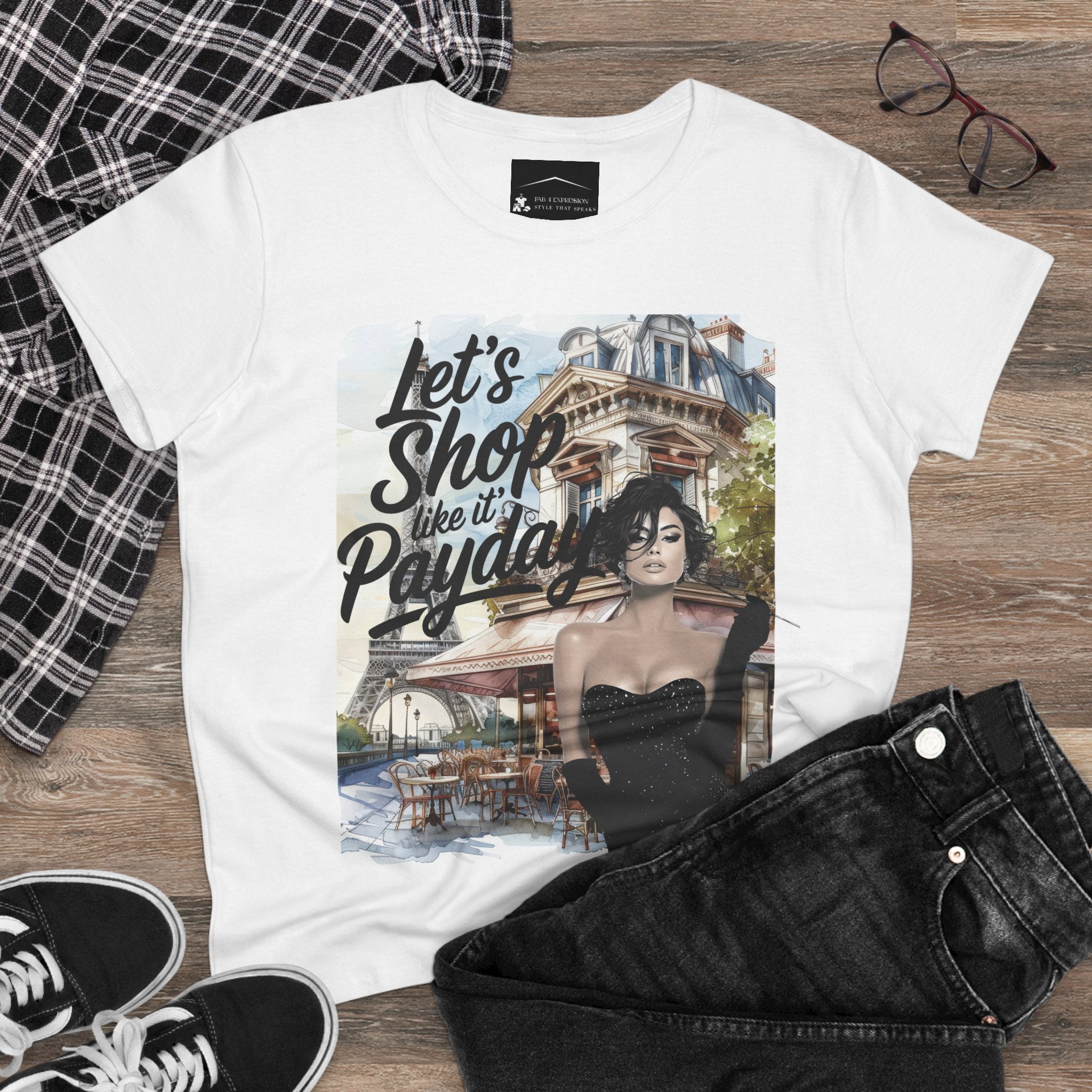 Let’s Shop Like It’s Payday Tee — Retro Chic Women’s Graphic T-Shirt