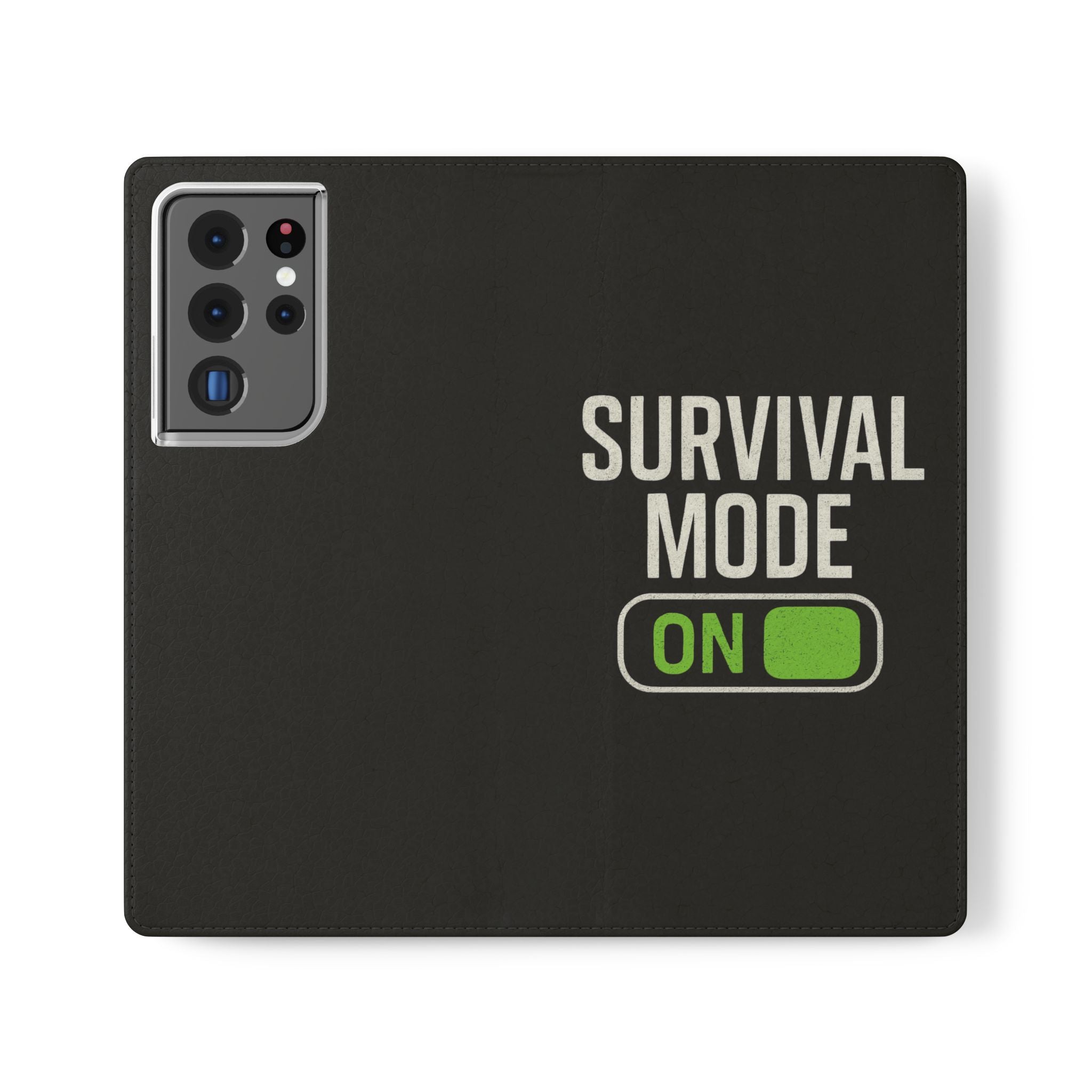 Survival Mode On Flip Phone Case — Wallet Flip Case with 'Survival Mode' Design