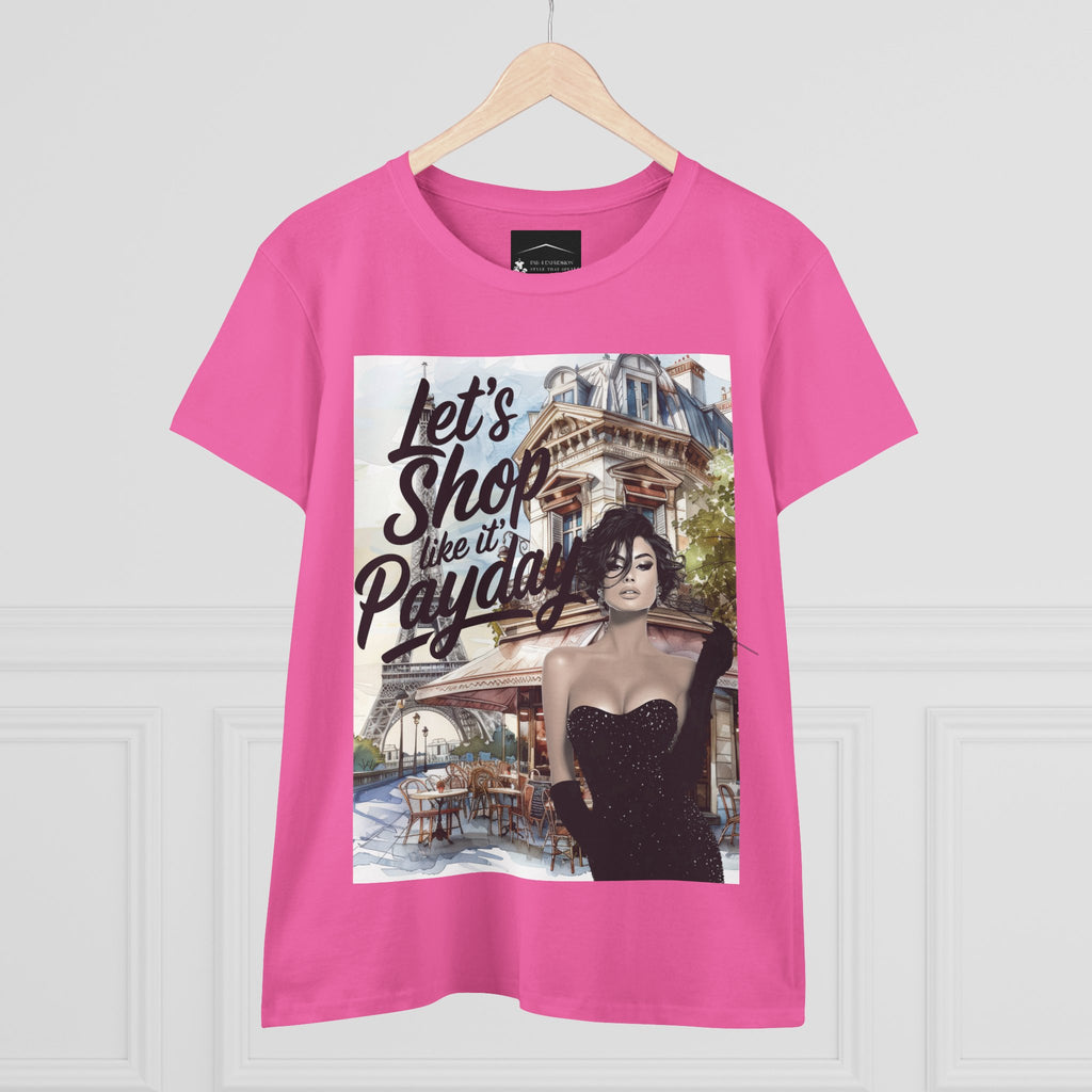 Let’s Shop Like It’s Payday Tee — Retro Chic Women’s Graphic T-Shirt