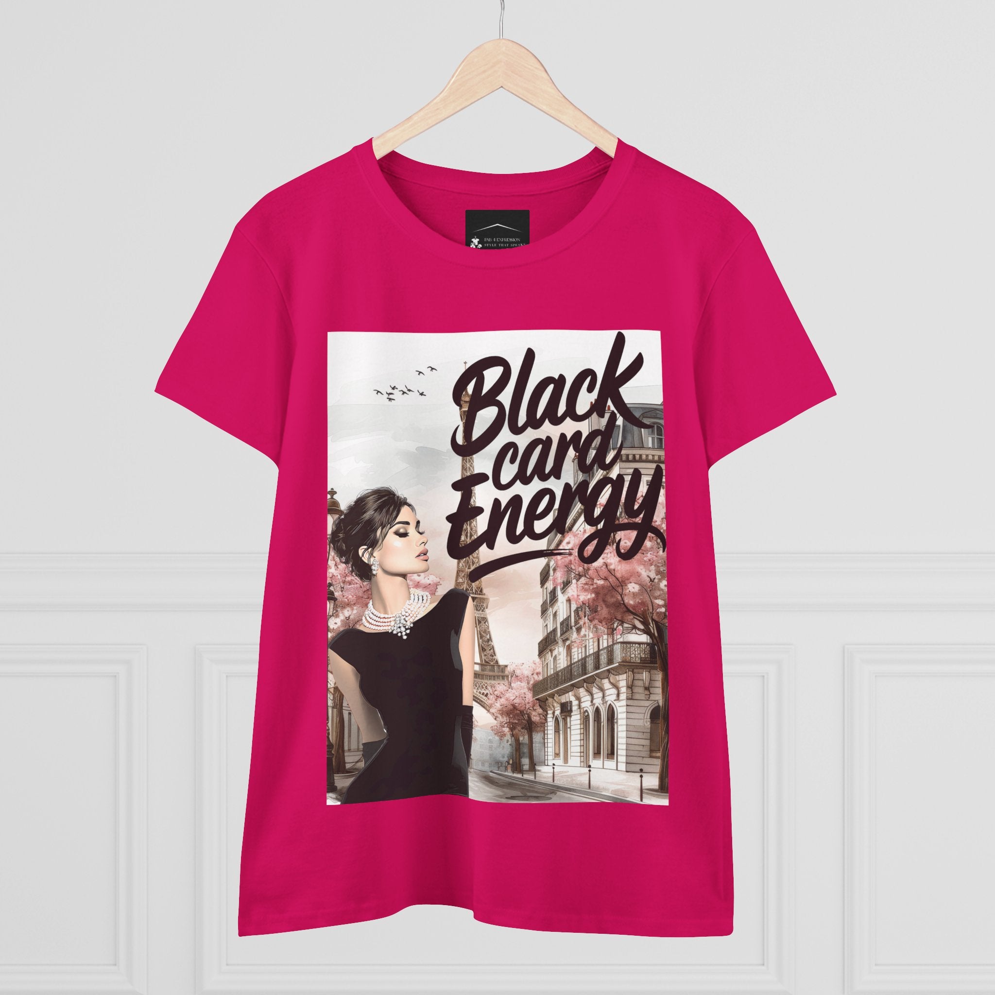 Black Card Energy Women's Tee — Vintage Glam Graphic T-Shirt