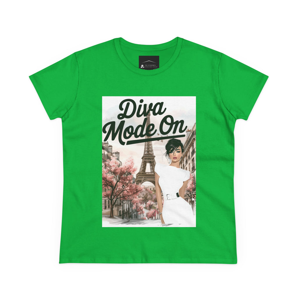 Diva Mode On Tee — Paris Chic Women's Graphic T‑Shirt