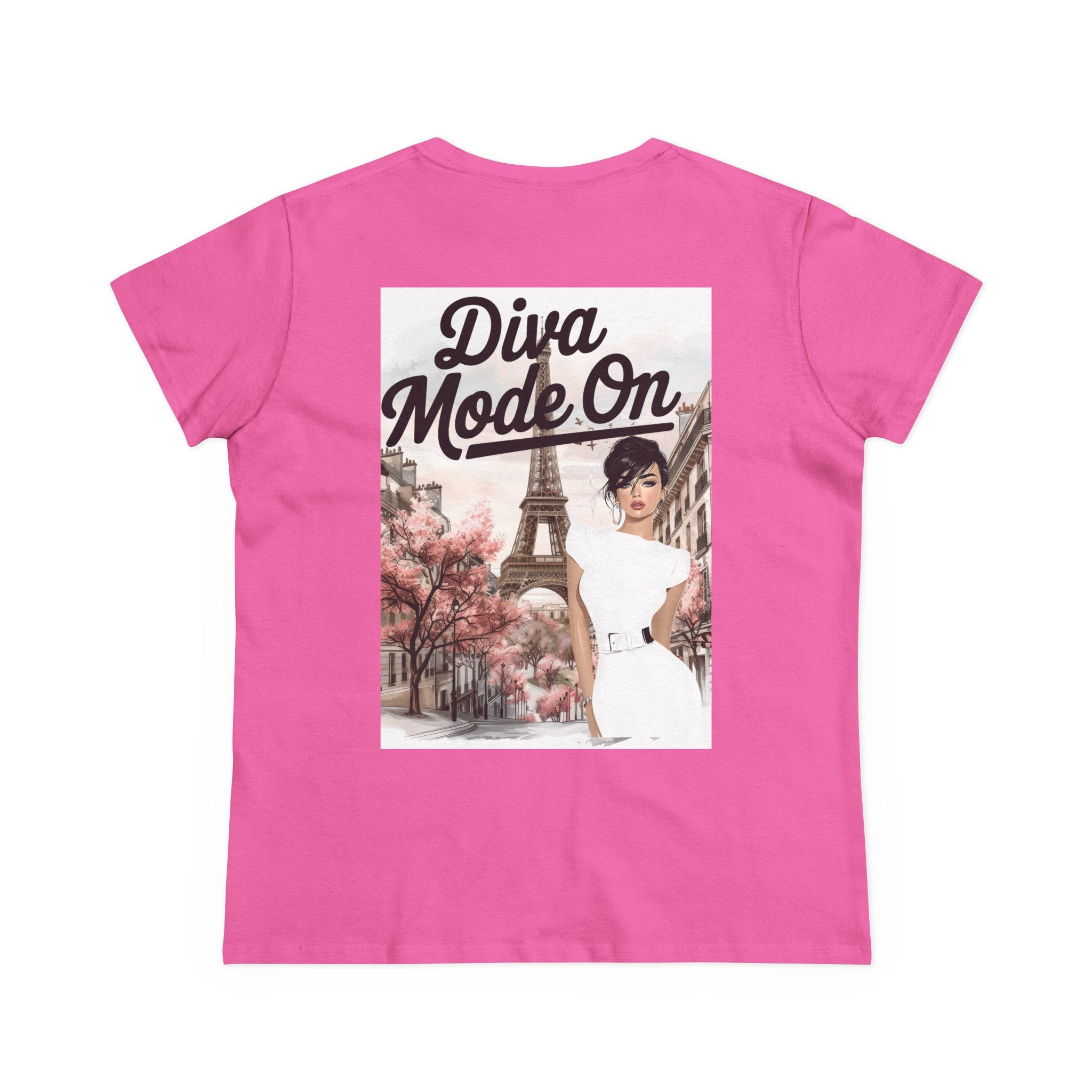Diva Mode On Tee — Paris Chic Women's Graphic T‑Shirt