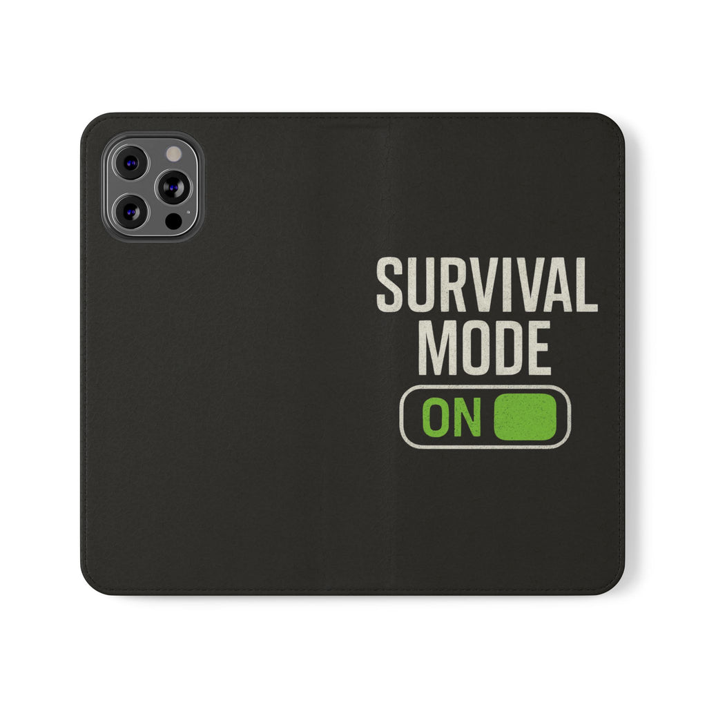 Survival Mode On Flip Phone Case — Wallet Flip Case with 'Survival Mode' Design