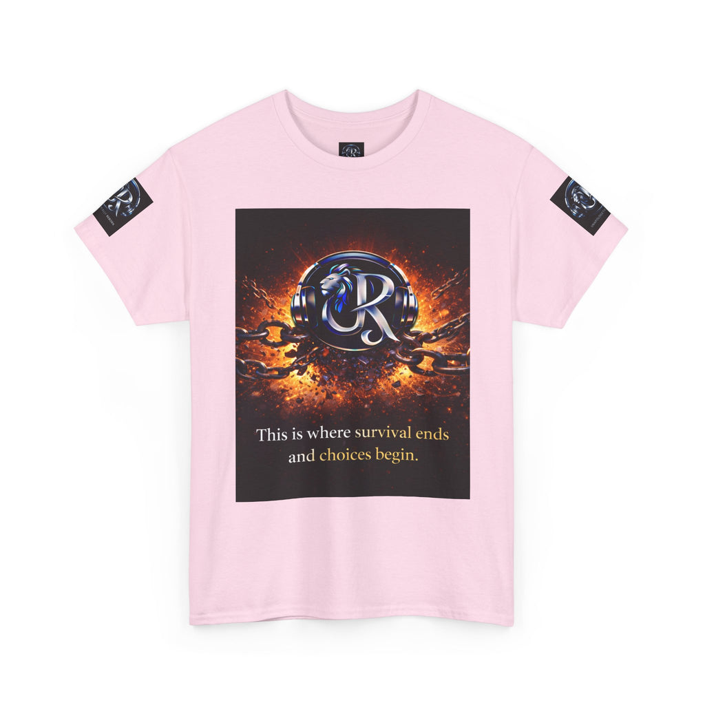 Graphic Tee — 'This is where survival ends and choices begin' Emblem