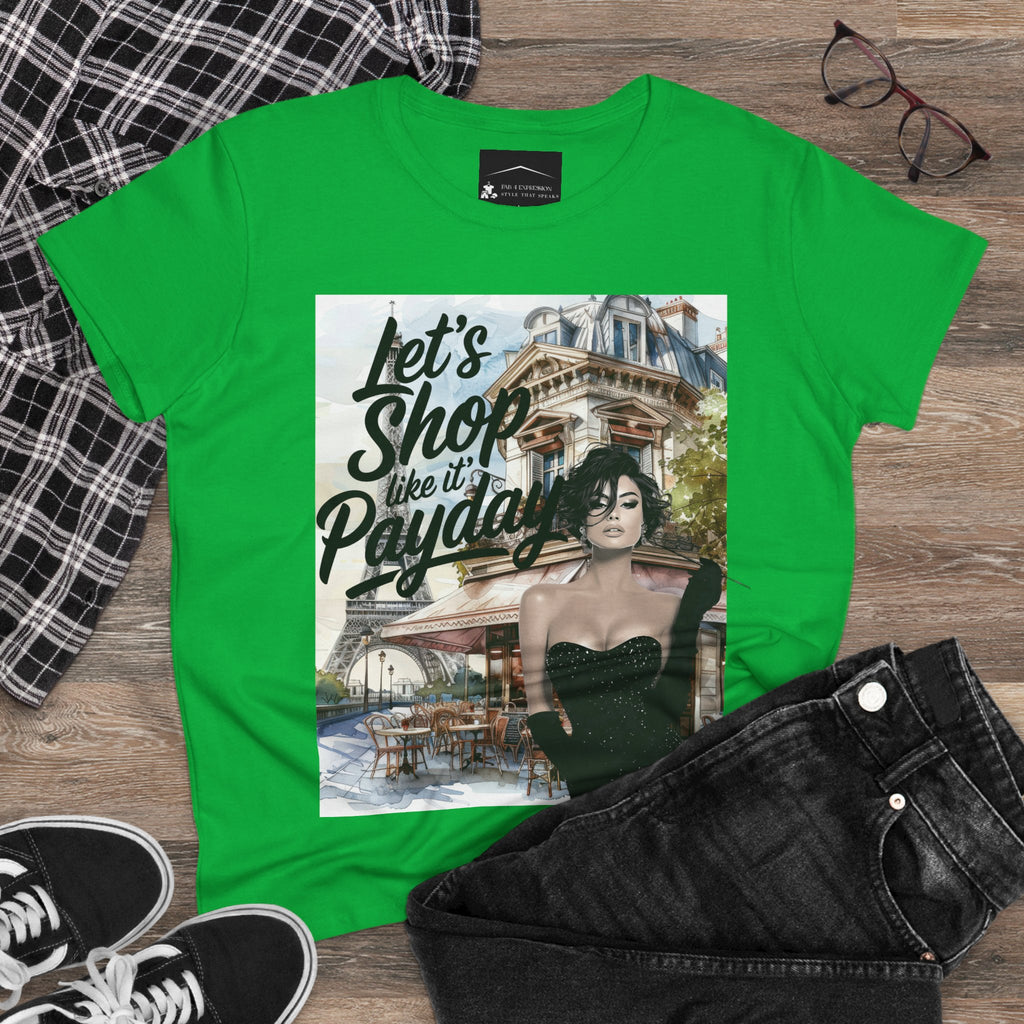 Let’s Shop Like It’s Payday Tee — Retro Chic Women’s Graphic T-Shirt
