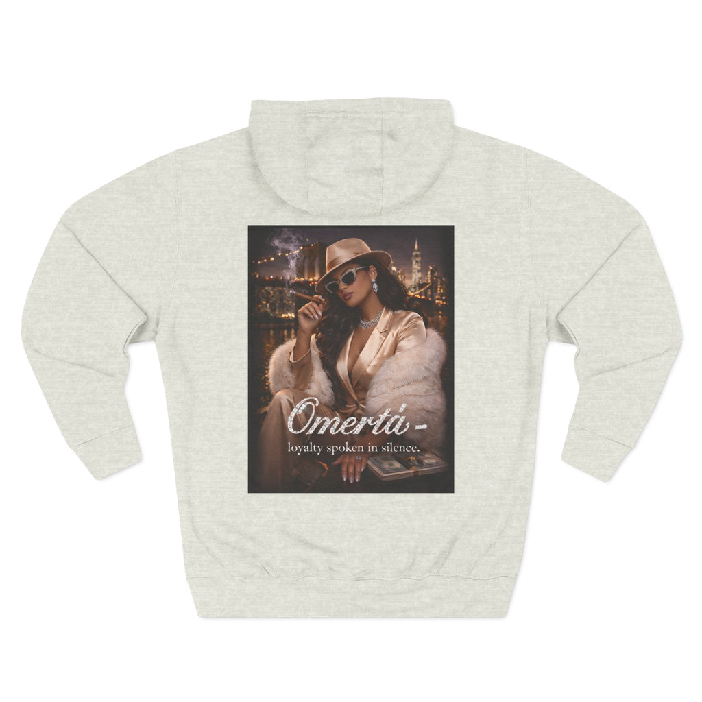 Omertà Vintage Mafia Hoodie — 'Loyalty Speaks in Silence' Graphic Pullover