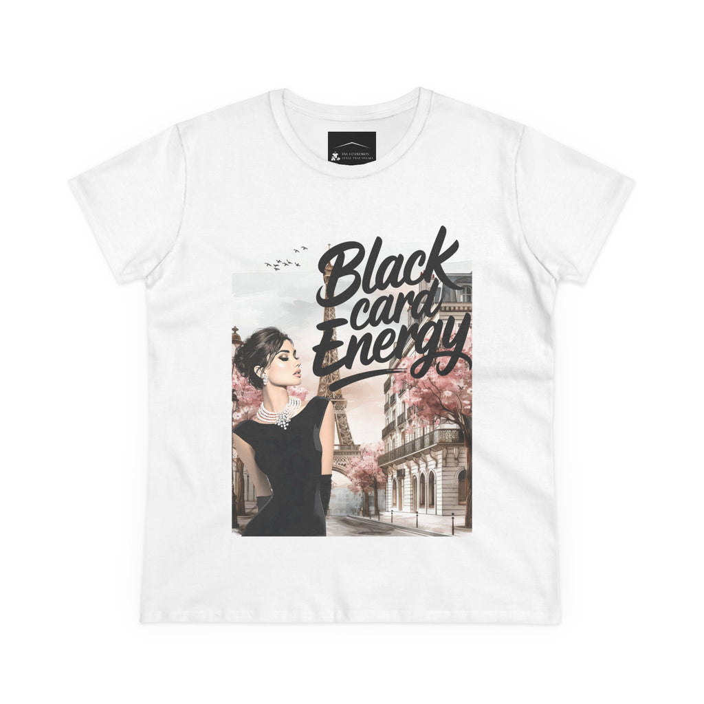 Black Card Energy Women's Tee — Vintage Glam Graphic T-Shirt