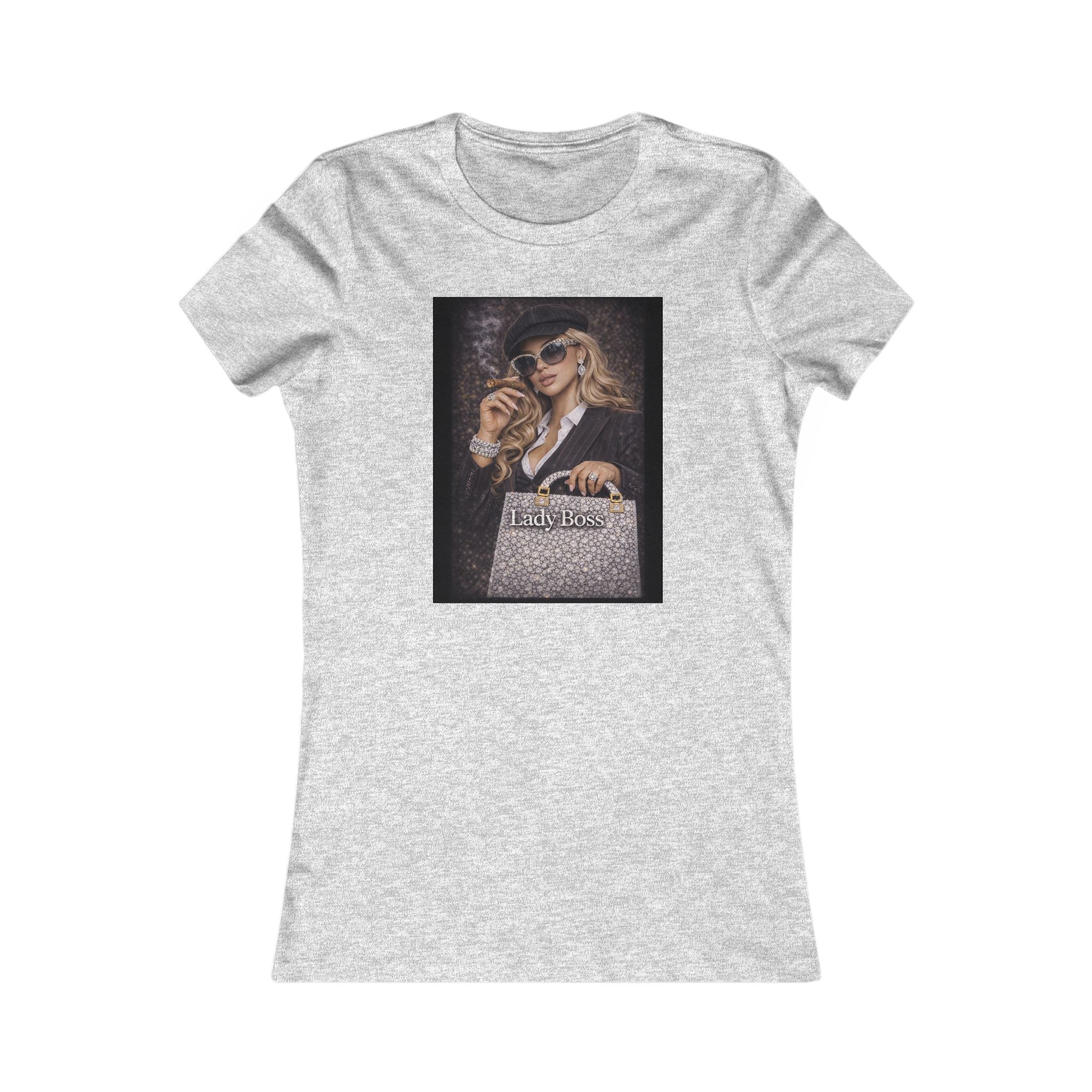 Lady Boss Graphic Tee — Glamorous Fashion Girl with 'Women's Favorite' Handbag