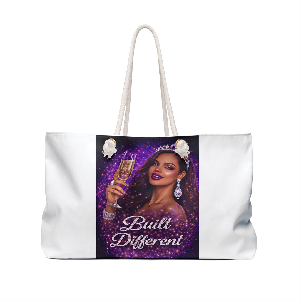 Built Different Weekender Bag — Glamorous Purple Celebration Travel Tote