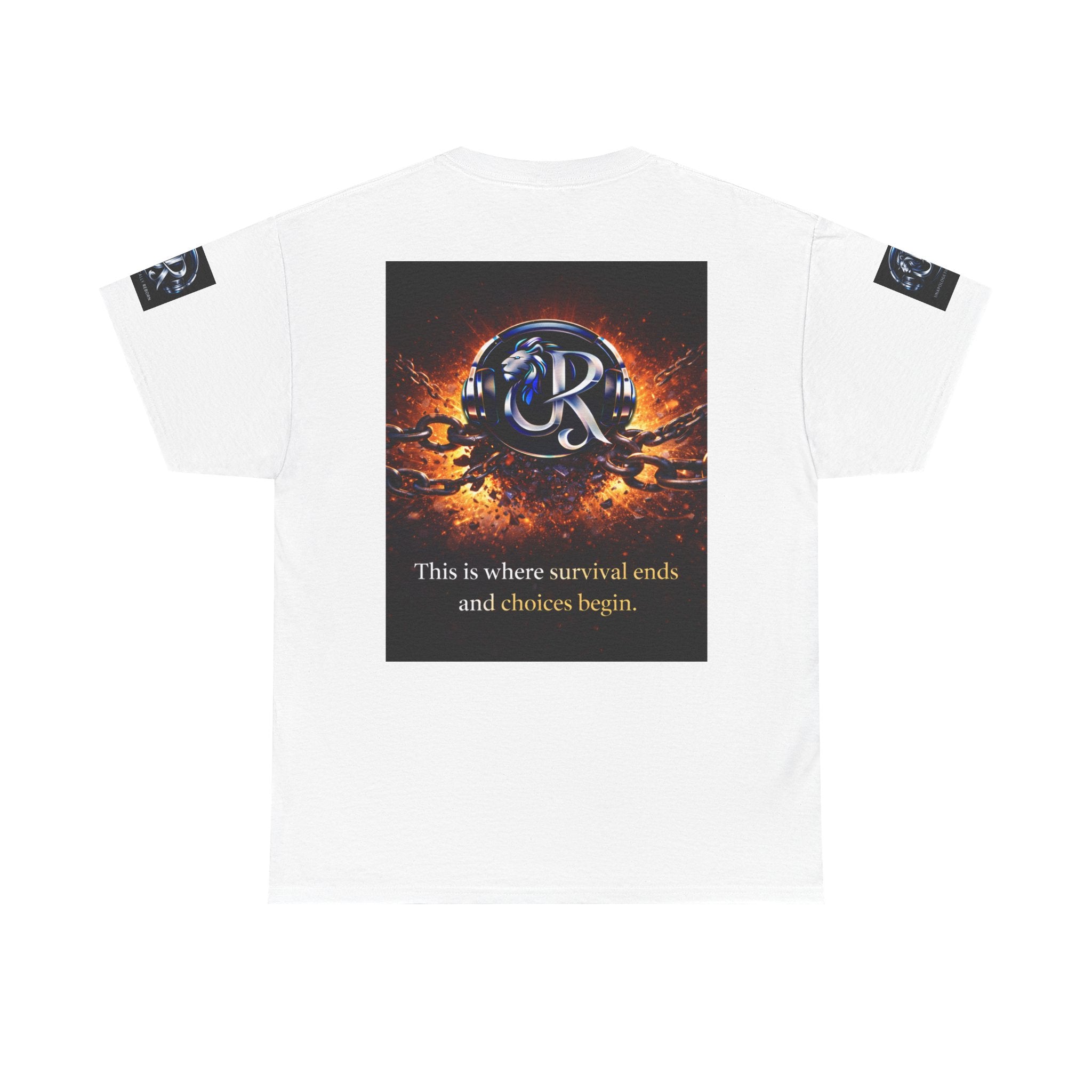 Graphic Tee — 'This is where survival ends and choices begin' Emblem