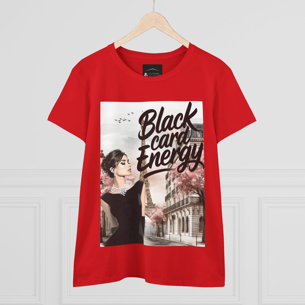 Black Card Energy Women's Tee — Vintage Glam Graphic T-Shirt