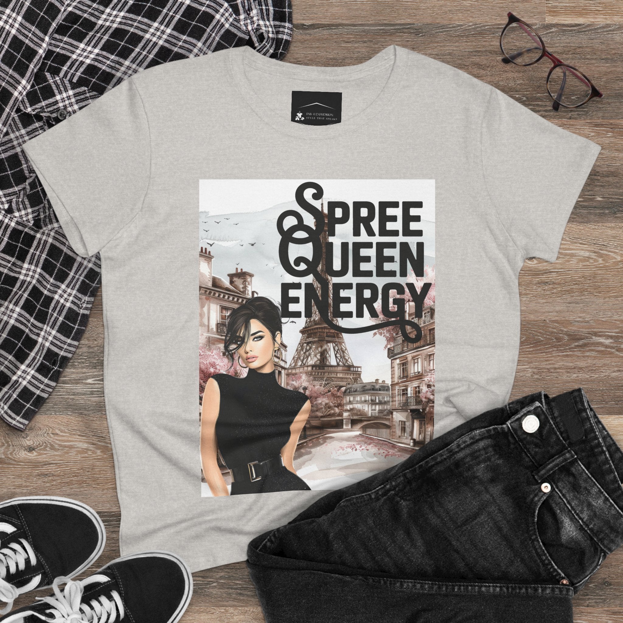 Spree Queen Energy Tee — Paris Fashion Graphic Women's T‑Shirt