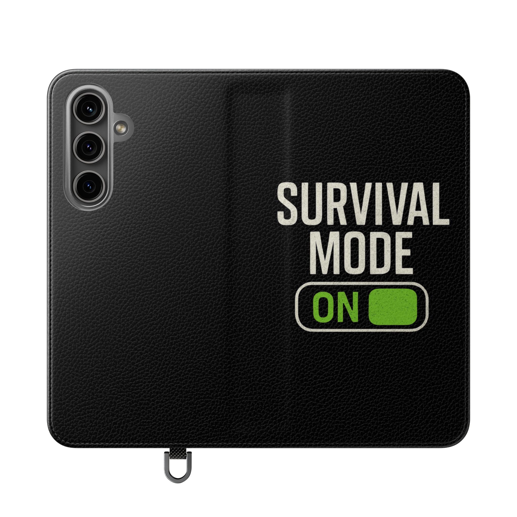 Survival Mode On Flip Phone Case — Wallet Flip Case with 'Survival Mode' Design
