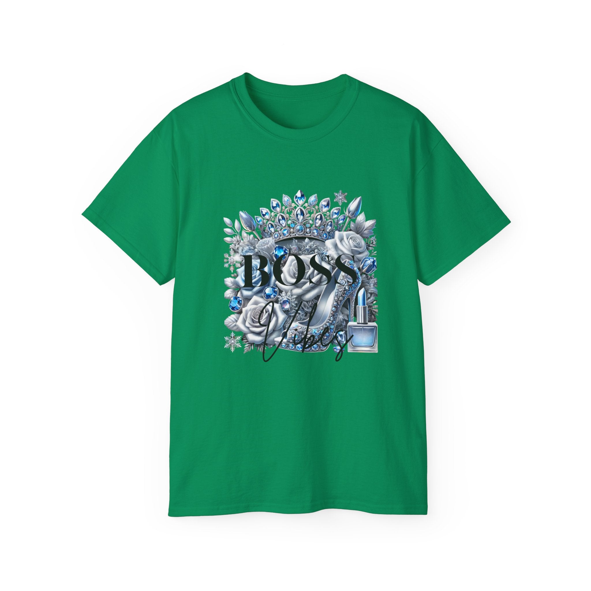 Boss Lady Tee — Women's Empowerment Graphic T‑Shirt (Crown & Roses Design)