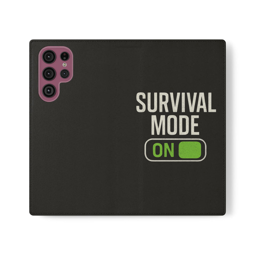 Survival Mode On Flip Phone Case — Wallet Flip Case with 'Survival Mode' Design