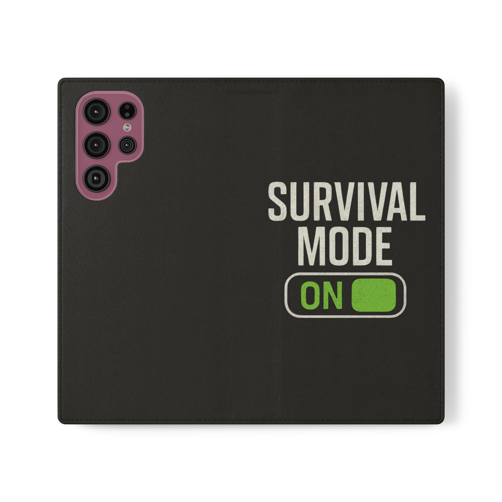 Survival Mode On Flip Phone Case — Wallet Flip Case with 'Survival Mode' Design