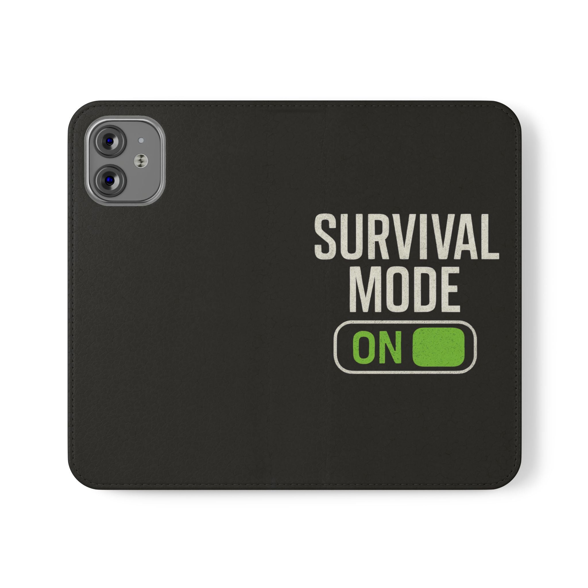 Survival Mode On Flip Phone Case — Wallet Flip Case with 'Survival Mode' Design