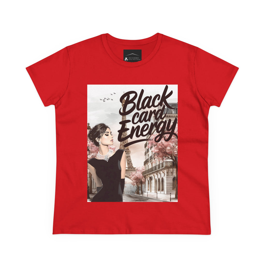 Black Card Energy Women's Tee — Vintage Glam Graphic T-Shirt