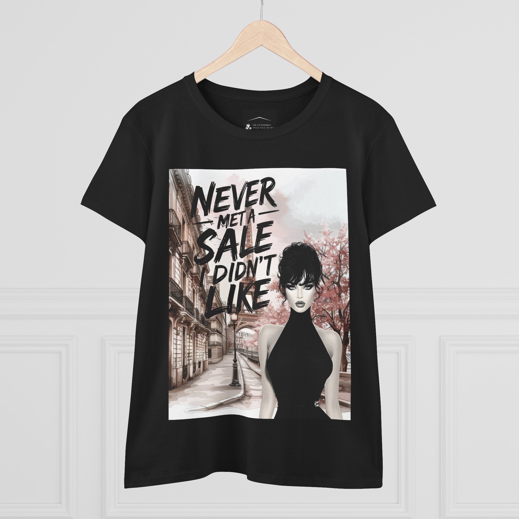 Graphic Tee — 'Never Met a Sale I Didn't Like' Women's Fashion T-Shirt