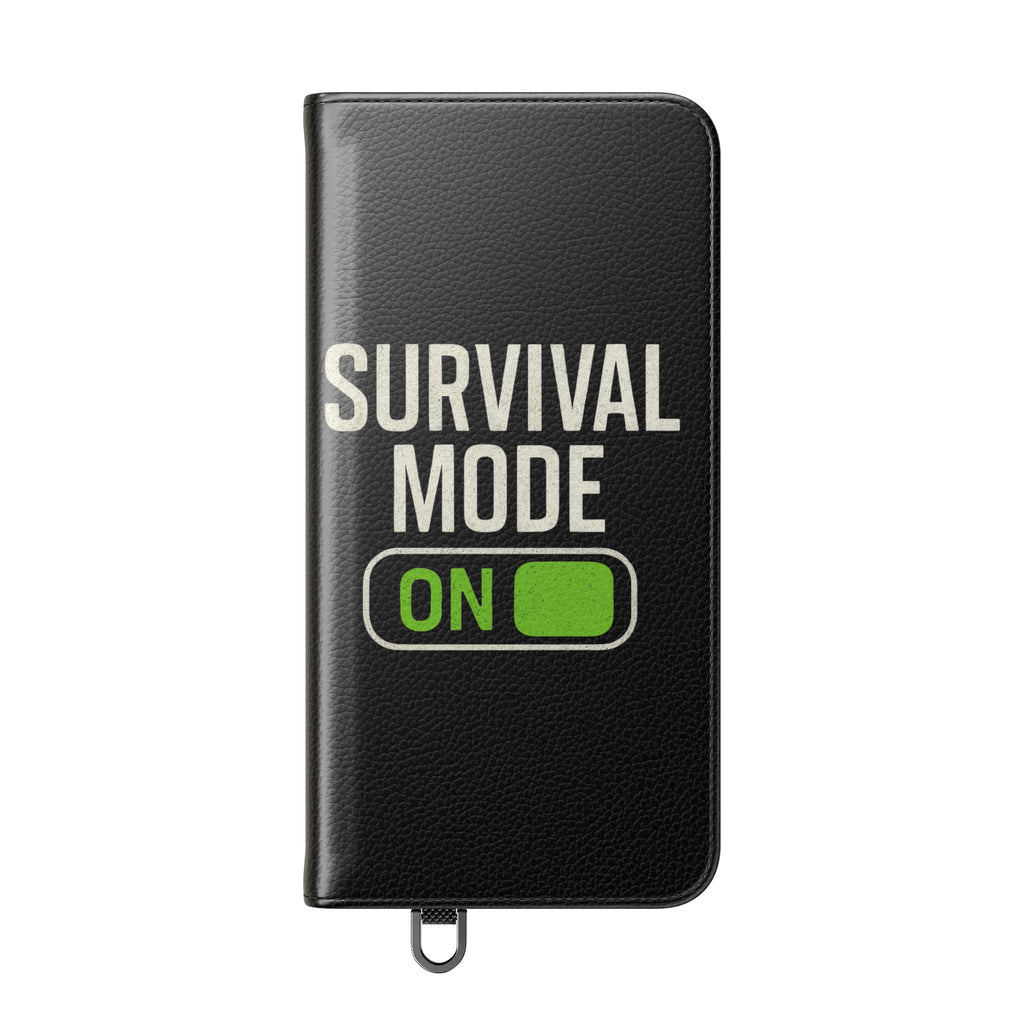 Survival Mode On Flip Phone Case — Wallet Flip Case with 'Survival Mode' Design
