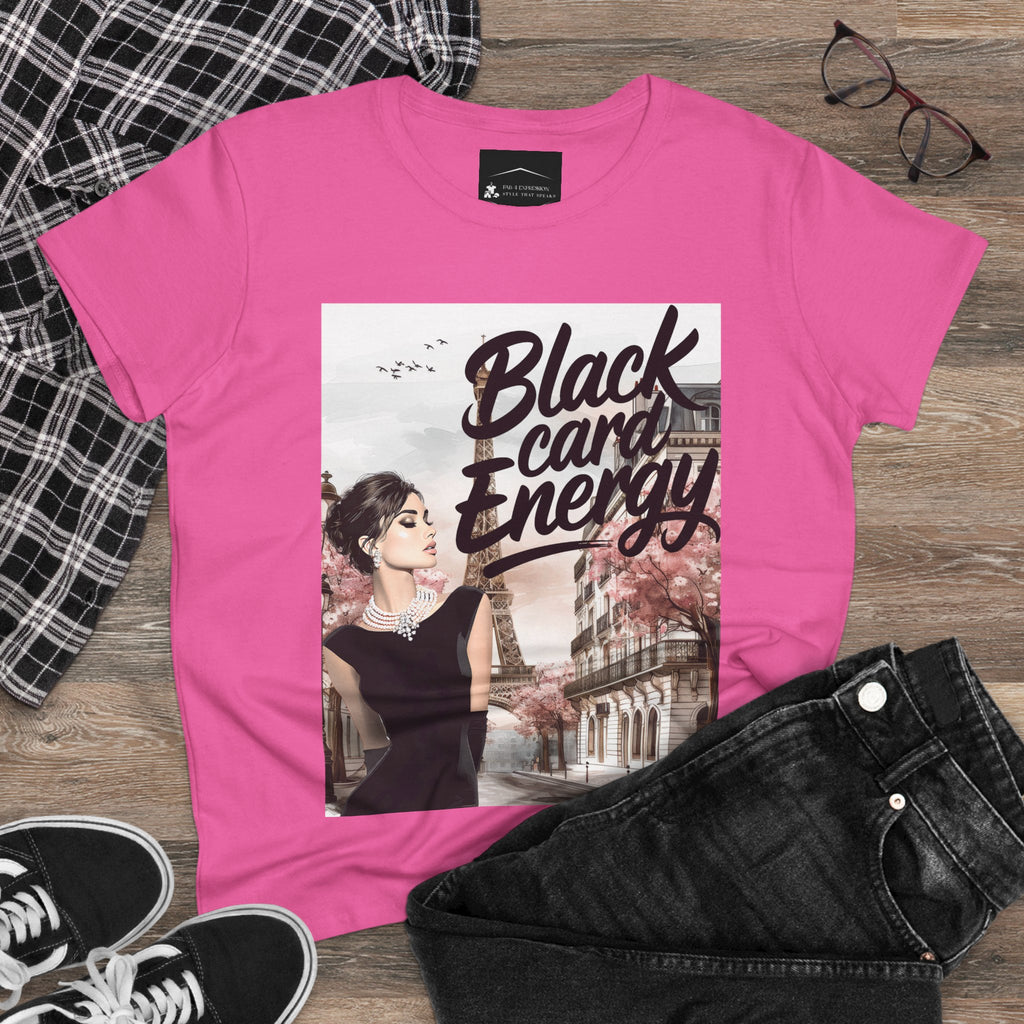 Black Card Energy Women's Tee — Vintage Glam Graphic T-Shirt