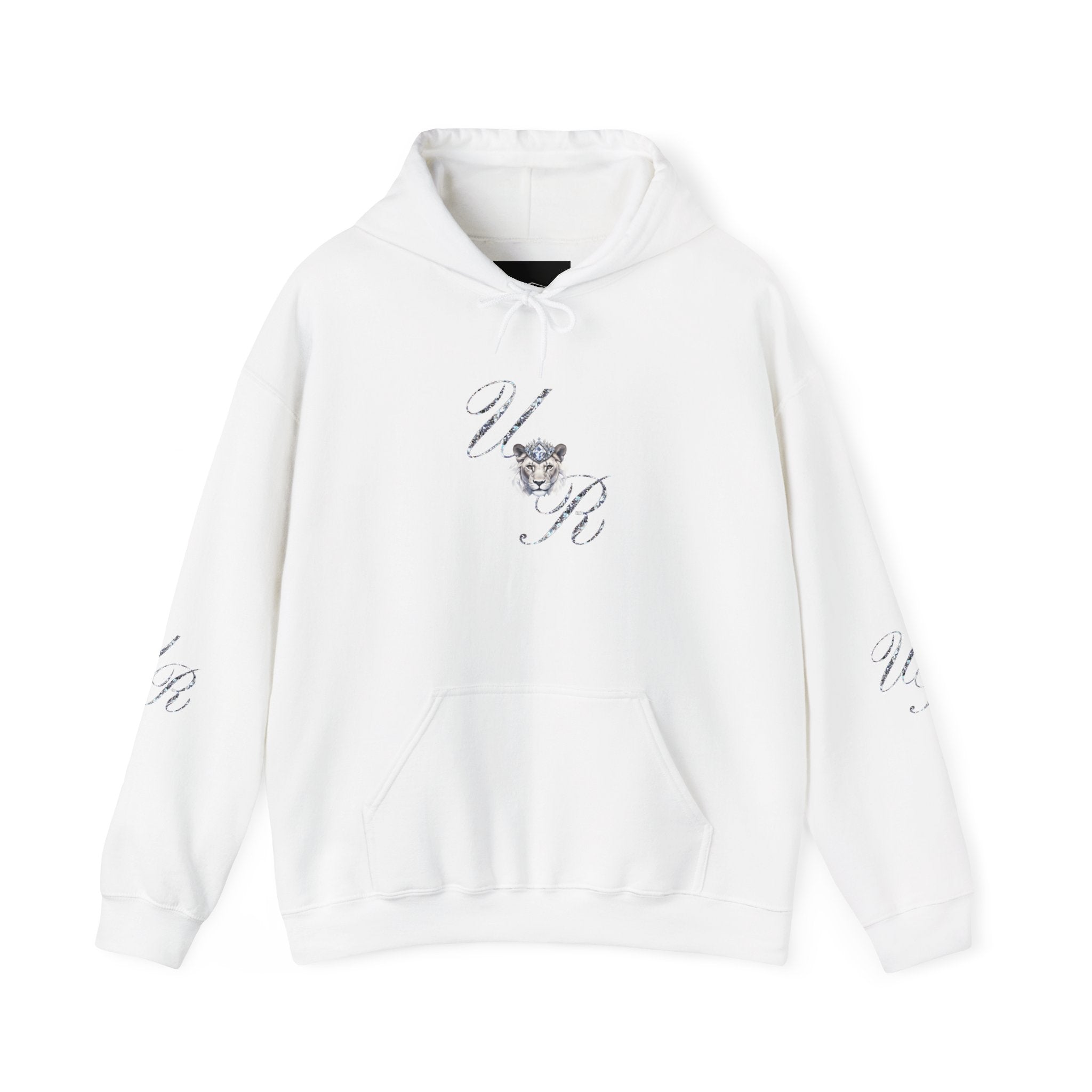 Unapologetically Reborn Logo Hoodie, 'Reborn' Script Design, Script Initials on Sleeves