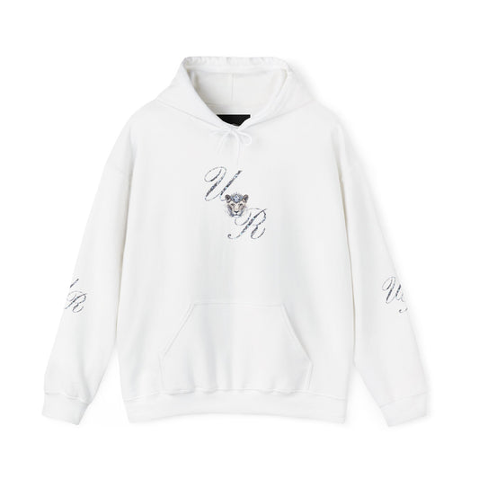 Unapologetically Reborn Logo Hoodie, 'Reborn' Script Design, Script Initials on Sleeves