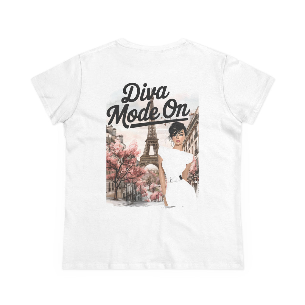 Diva Mode On Tee — Paris Chic Women's Graphic T‑Shirt