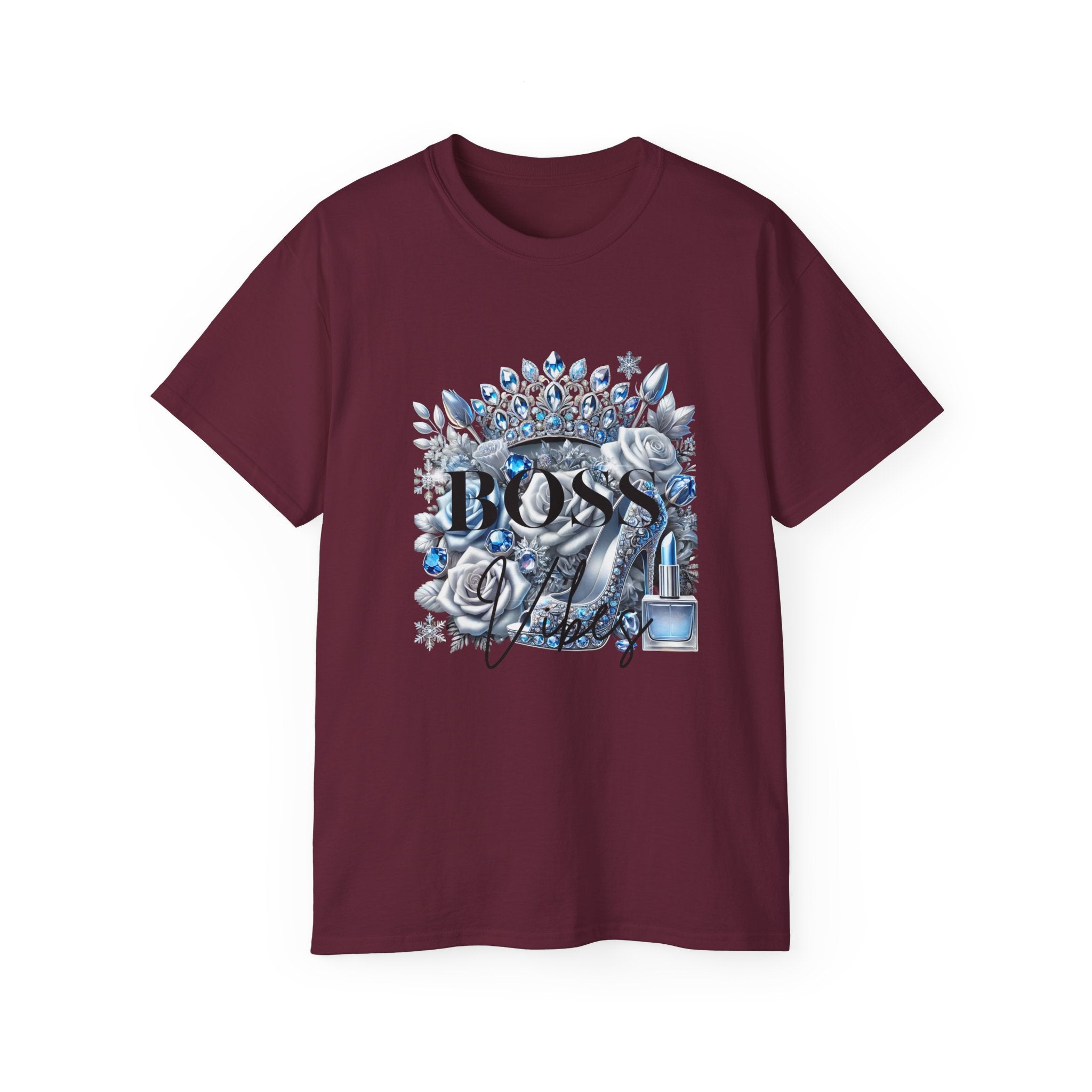Boss Lady Tee — Women's Empowerment Graphic T‑Shirt (Crown & Roses Design)