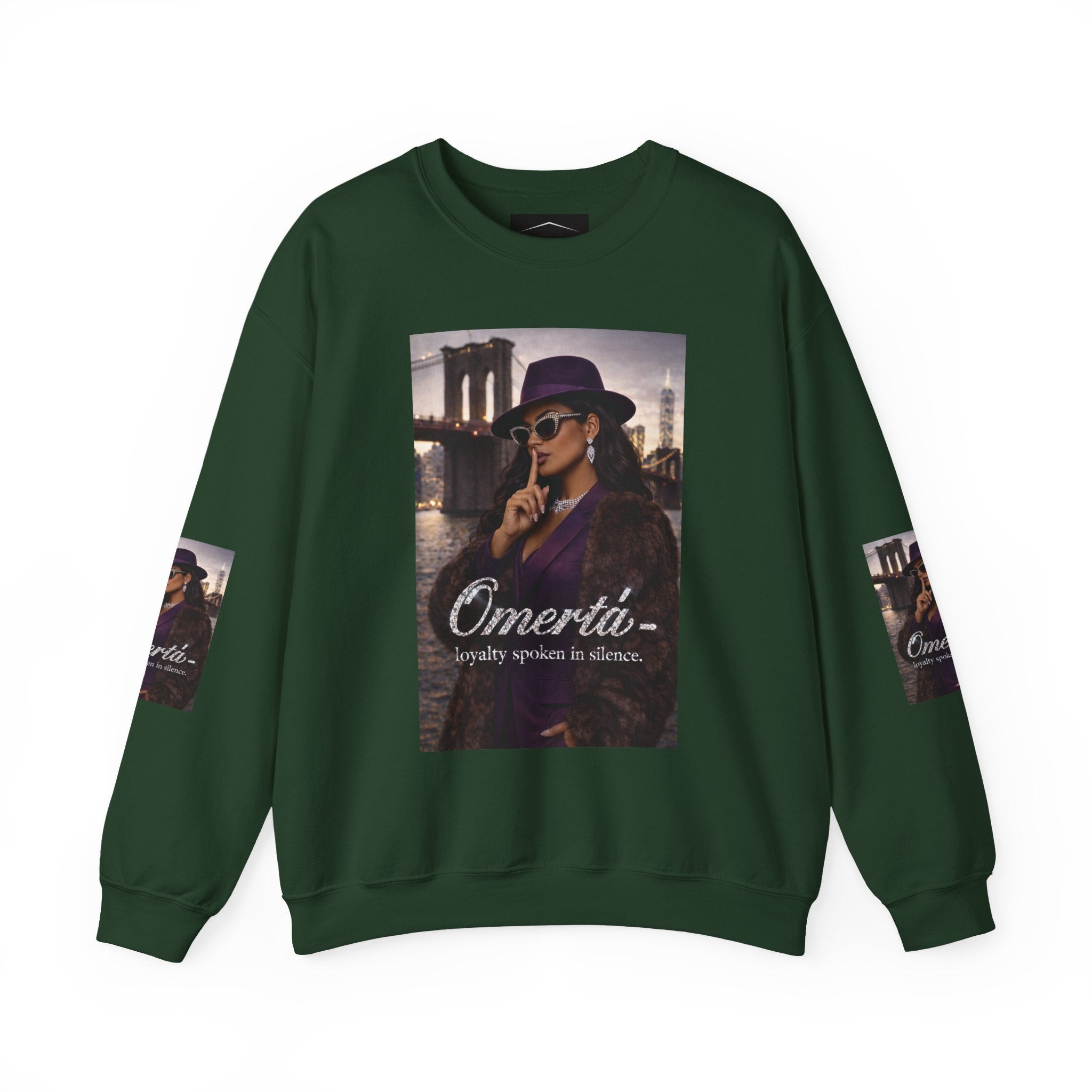 Omertà Crewneck Sweatshirt – Vintage Noir Graphic Crewneck Sale ends 02/15/26