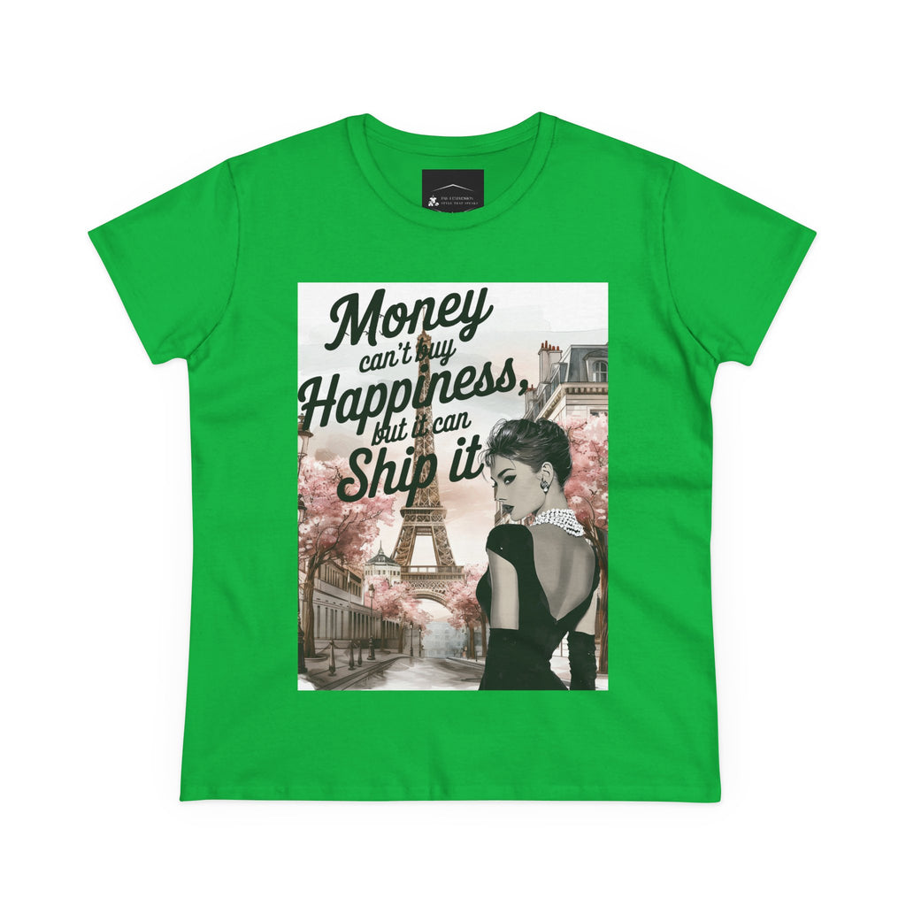 Parisian Audrey Hepburn Tee — "Money Can't Buy Happiness, But I Can Ship It" Women's T‑Shirt