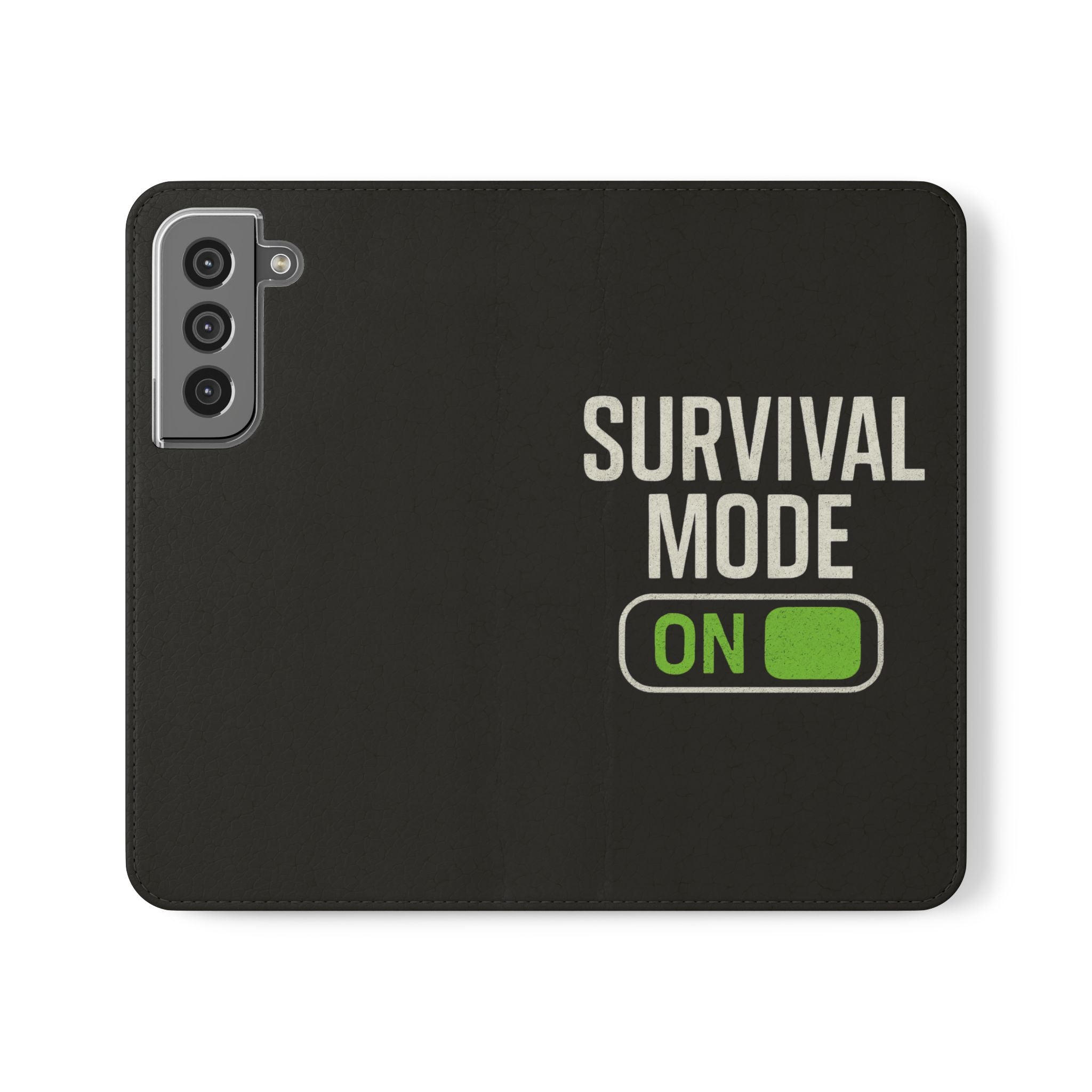 Survival Mode On Flip Phone Case — Wallet Flip Case with 'Survival Mode' Design