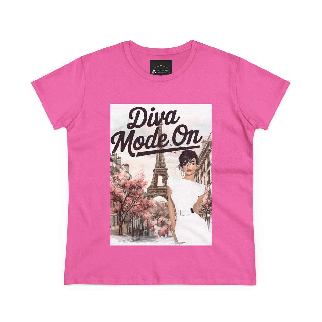 Diva Mode On Tee — Paris Chic Women's Graphic T‑Shirt