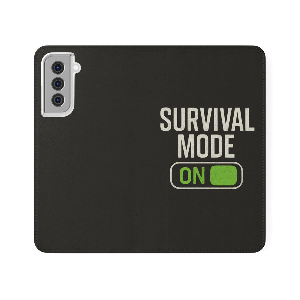 Survival Mode On Flip Phone Case — Wallet Flip Case with 'Survival Mode' Design