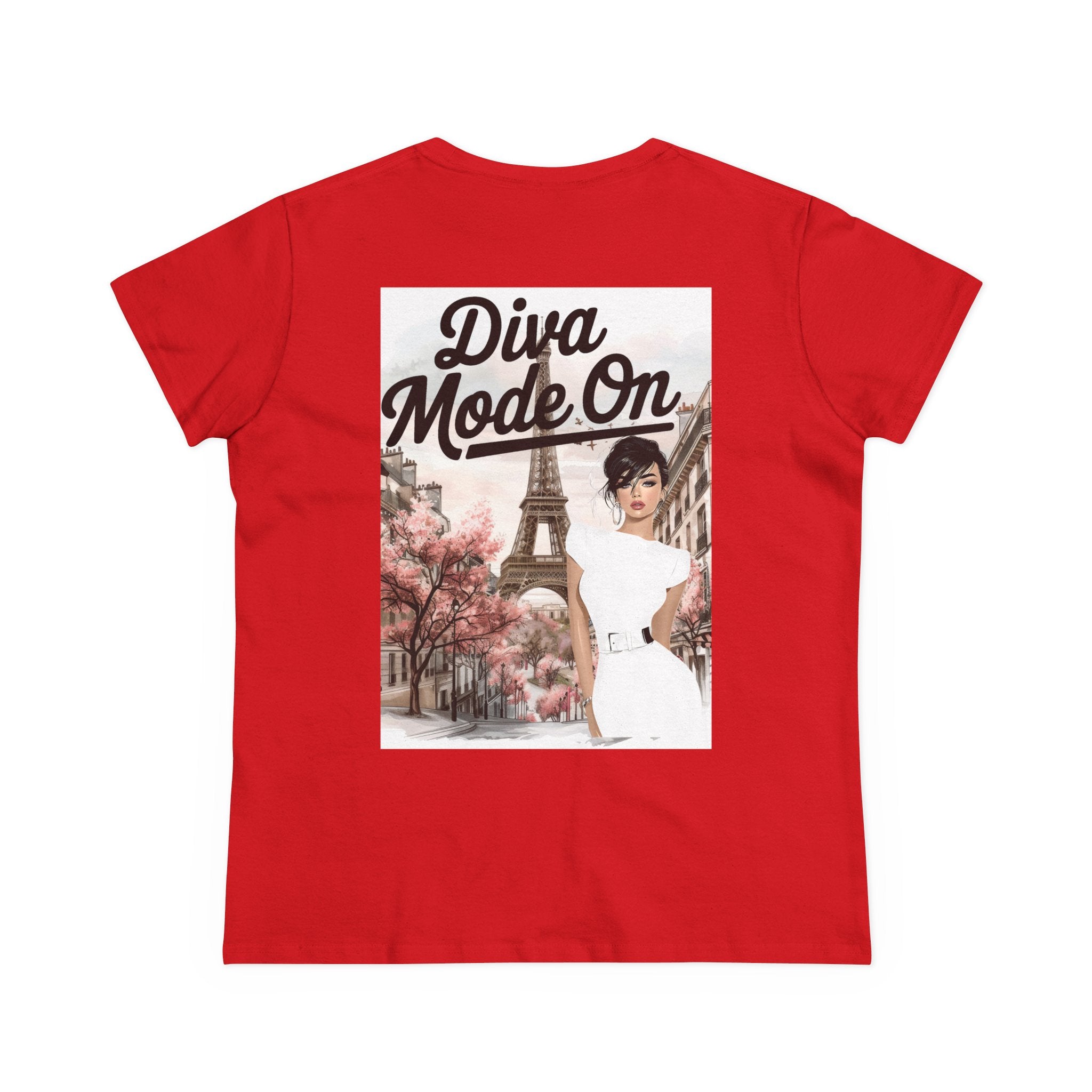 Diva Mode On Tee — Paris Chic Women's Graphic T‑Shirt