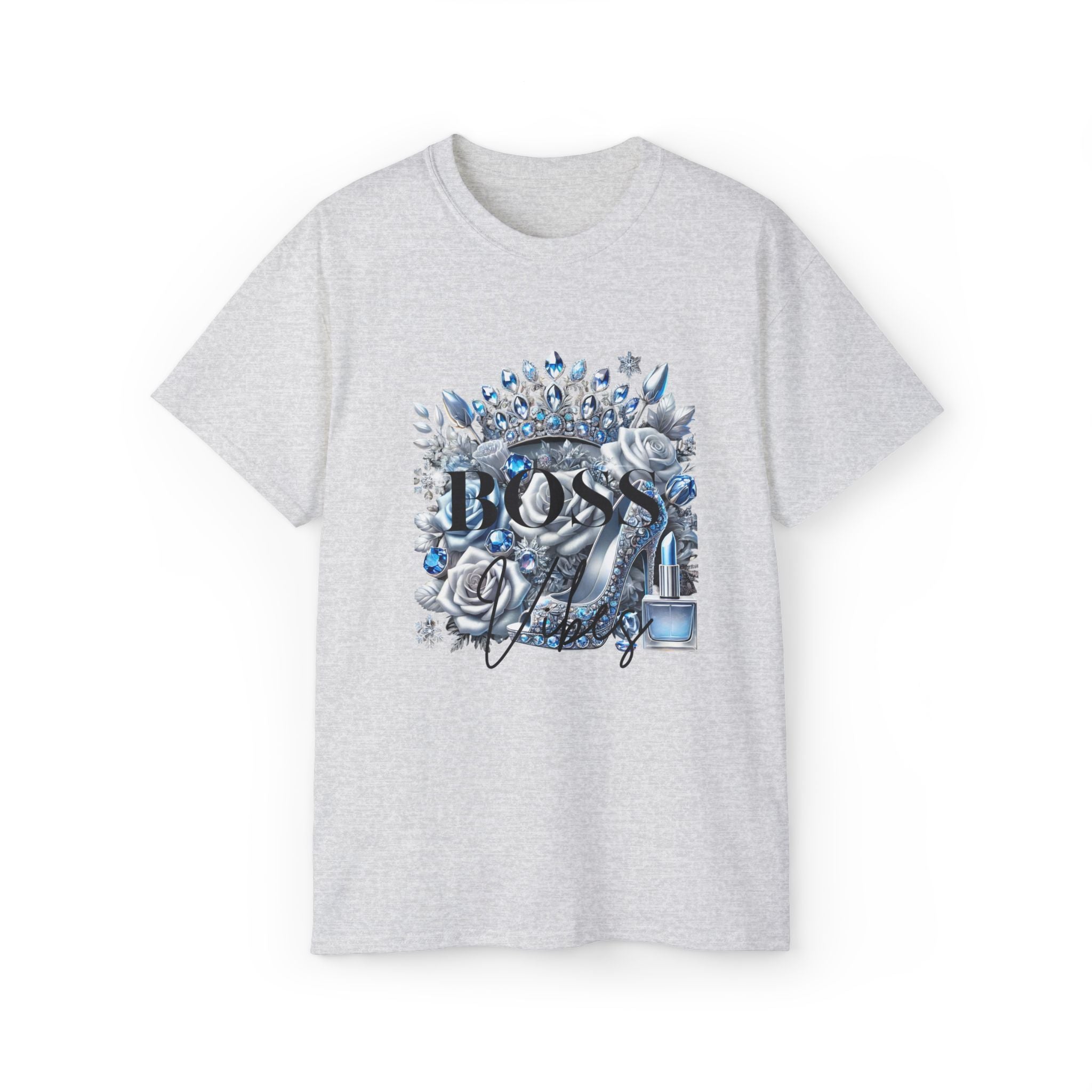 Boss Lady Tee — Women's Empowerment Graphic T‑Shirt (Crown & Roses Design)