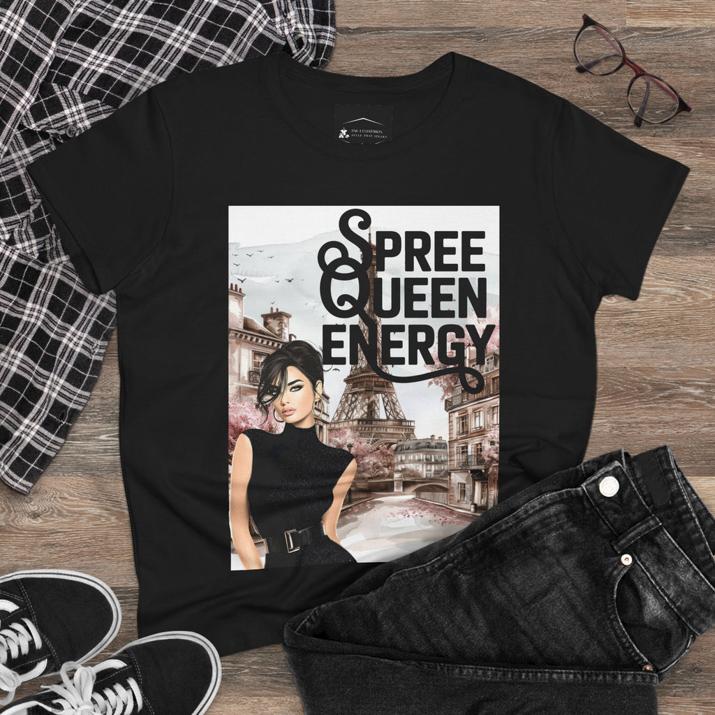 Spree Queen Energy Tee — Paris Fashion Graphic Women's T‑Shirt