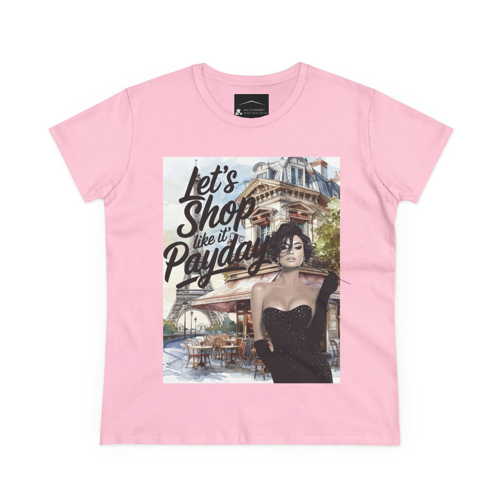 Let’s Shop Like It’s Payday Tee — Retro Chic Women’s Graphic T-Shirt